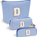 YOOLIFE Bridesmaid Gifts for Women - Cute Makeup Bag for Women Friends | Make Up Cosmetic Travel Toiletry Bag for Bride Maid Matron of honor Bridal Shower Personalized Bachelorette Girlfriend Gifts D (Blue)