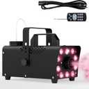 Smoke Machine, Fog Machine with 10 LED Lights, 500W 8000CFM Smoke Machine for Parties, Indoor Christmas Fog Machine with Wireless Remote, 13 RGB Colors, Perfect for Weddings, DJ Stages