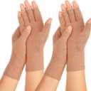 Zexhoor 2 Pairs Arthritis Compression Gloves for Women Men, Carpal Tunnel Pain Relief, Fingerless for Typing Both Hands