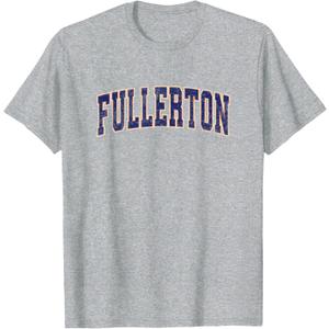 Fullerton California CA Vintage Athletic Sports T-Shirt, Small