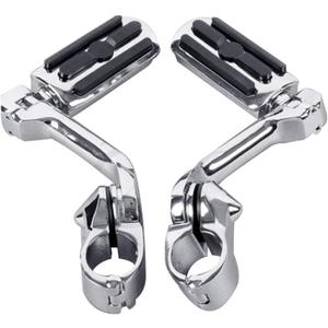 XFMT 1.25" 32 mm Long Angled Adjustable Highway Foot Pegs Peg Mount For Harley Davidson (Chrome Style 1)