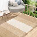 Kitinjoy Indoor Outdoor Door Mat, 48x32 Non-Slip Absorbent Dirt Trapper, Low-Profile Washable Inside Entrance Front Floor Mat, Sturdy Soft Entry Doormats for Entryway, Beige