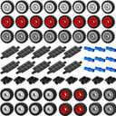 Wheels and Axles Sets Tires Building Kit, Compatible with Lego Wheels and Axles, 98 Pcs Car Parts and Classic Pieces Accessories, Bulk Bricks Sets Education Construction Toys