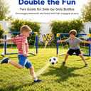 2-Pack Soccer Goal Set for Kids, Portable Soccer Goals with Ball & Pump - Indoor Outdoor Backyard Training Toy, Birthday Gift for Toddlers Boys Girls Ages 3-8, 23" W×18" H×12" D