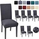 Aertiavty Chair Covers for Dining Room 6 Pack, Dining Room Chair Seat Covers Chair Slipcover Parsons Chair Covers, Grey