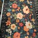3x5 Area Rug, Floral Rugs for Living Room, Lightweight Non Slip Washable Rug, Indoor Low Pile & Non-Shedding Boho Design Rugs for Bedroom, Living Room, Dining Room, Black