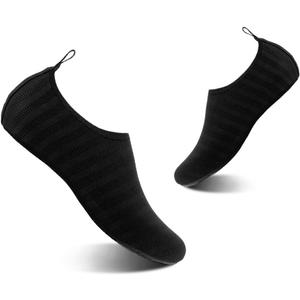 YALOX Water Shoes Women's Men's Outdoor Beach Swimming Aqua Socks Quick-Dry Barefoot Shoes Surfing Yoga Pool Exercise(LXY-Black, 38/ 39EU)