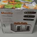 Mecity 4 Slice Toaster with Touch Screen Control, 4 Wide Slots, Stainless Steel Smart Bread Toaster for Bagels, Muffins, Waffles, Dual Control Panel, Timer, Defrost, Reheat, 120V 1650W