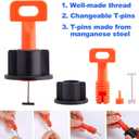 Tile Leveling System Kit with 200pcs Tile Leveler & 4 Special Wrenches & 1000pcs 2mm Tile Spacers