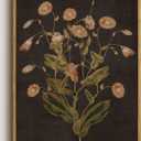 WALLZK Vintage Framed Wall Art Botanical Canvas Prints Painting Dark Moody Floral Wall Decor Retro Wildflower Pictures Artwork for Walls Living Room Bedroom Bathroom 8"x10"