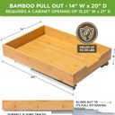 HOLDN STORAGE Bamboo Wooden Pull out Cabinet Organizer 14"W x 21"D Requires At Least a 15.25"W x 21"D Cabinet Opening, Bamboo Tray and Heavy Gauge Metal Rails