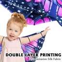 iROLWIN Double Sided Kids Butterfly Wings for Toddler Girls Fairy Dress Up Costume Butterfly Cape Headband Halloween Gifts