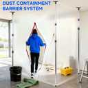 10FT Dust Barrier Poles Kit, 4 Pack, Extendable, 2 Zippers & Carry Bag