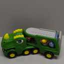 Toddler Car Toys for 1 2 3 4 Year Old Boy Kids Toys 5-in-1 Dinosaur Transport Carrier Trucks Toys for Boys 1-3 with Sounds & Lights Toddler Toys for Boys Age 1-2 2-4 Dinosaur Toys for Kids 3-5 4-6 (Green)