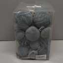 30pcs Velvet Christmas Ball Ornaments, Flocked Shatterproof Christmas Ornaments Hanging Xmas Tree Decorations Set for Home Party Holiday Decor (Multi-Size, Grey)