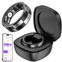 Men's Women's Fitness Tracker with Charging Case - 5ATM Waterproof Smart Ring with Activity Sleep Health and Step Monitoring, No Subscription Fee for Android & iOS
