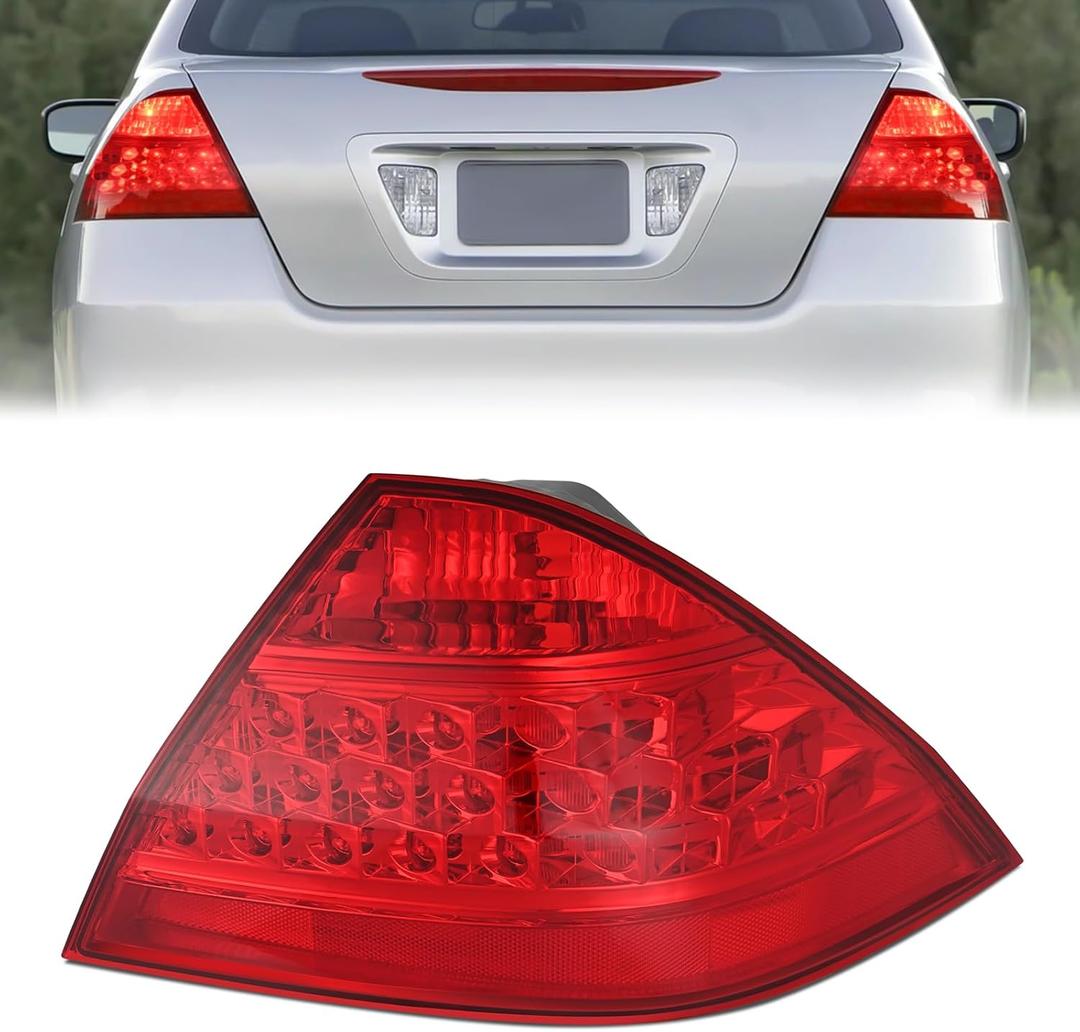 Nilight Taillight Assembly Compatible with 2006 2007 Honda Accord 4 Door Sedan Excluding Hybrid Rear Lamp Replacement OE Style Passenger Side