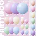 PartyWoo Pastel Balloon Arch Kit 142pcs Different Sizes of 18 12 5 Inch, 142 Count