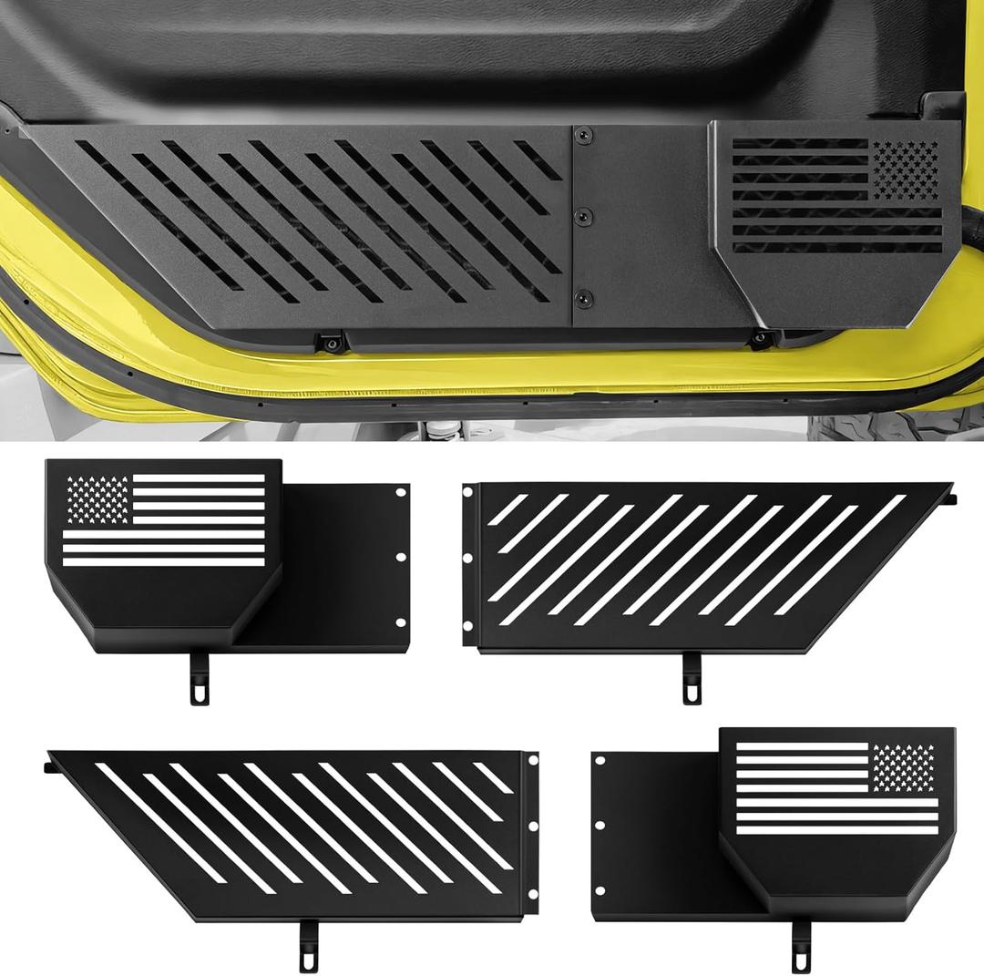 2025 Upgrade Metal Front Door Storage Pockets for Jeep Wrangler JL JLU 4XE 2018-2025 Accessories/Gladiator JT 2020-2025 Accessories [Military-Grade Metal] Door Storage Box Matte Black