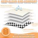 Langsprit Male Belly Bands for Dogs (Pack of 3) - High Absorbing Dog Wraps Male Washable - Reusable Male Dog Diapers (Large, Black and White)