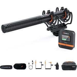 COMICA VM40 Shotgun Microphone  48kHz/32-bit Float Recording, Wired & Wireless Modes, 32GB Onboard Storage  Compatible with Canon, Nikon, Sony Cameras & Camcorders for YouTube, Interviews & Filming