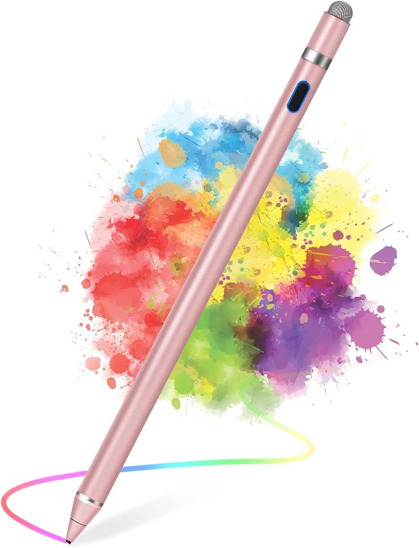 Active Stylus Pens for Touch Screens, Active Pencil Smart Digital Pens Fine Point Stylist Pen Compatible with iPhone iPad,Samsung/Android Smart Phone&Tablet Writing Drawing by maylofi (Pink)