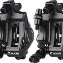 Zoom Hydraulic Disc Brake Calipers: HB-100 MTB Bike Disc Brakes Front & Rear Caliper Set for Mountain, Road Bicycle and E-Bike (Pair, Black)