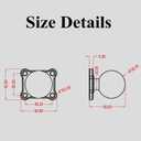 BRCOVAN 1.5'' Ball Mount Base with Aluminum Alloy 4-Hole AMPS Square Plate, Compatible with RAM Mounts C Size 1.5 Inch Ball Double Socket Arm