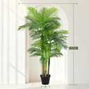 6FT Artificial Palm Tree - Tropical Faux Golden Cane Palm Tree UV Resistant Tall Fake Plant Indoor with Black Pot for Home Office Living Room Indoor Outdoor Decor Housewarming Gift