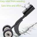 Crevice Weeding Tools with Wheels, Stand Up Weeding Tools for Garden Patio Backyard Lawn Sidewalk Driveways Weeds.