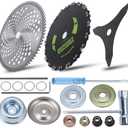 9" x 20T Chainsaw Tooth Cutter,10" x 80T Carbide Tip Brush Blades,10" x 3 Teeth Carbon Steel Brush Cutter Blades with Universal Adapter Kit Compatible with Cutter, Trimmer, Weed Eater