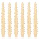 MTLEE 6 Pcs Christmas Tree Shaped Taper Candles Unscented Tree Candle Decorative Christmas Tree Candles Gift for Christmas Kwanzaa Festival Celebration Decor (10 Inch,Ivory)