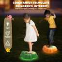 2-in-1 Kids Water Sprinkler & Balance Stepping Stone  2025 New Upgrade Glowing Octopus Garden Toy with LED Lights, Detachable Spray Nozzle, Anti-Slip, Stackable & Storage Bag(Orange & Green)