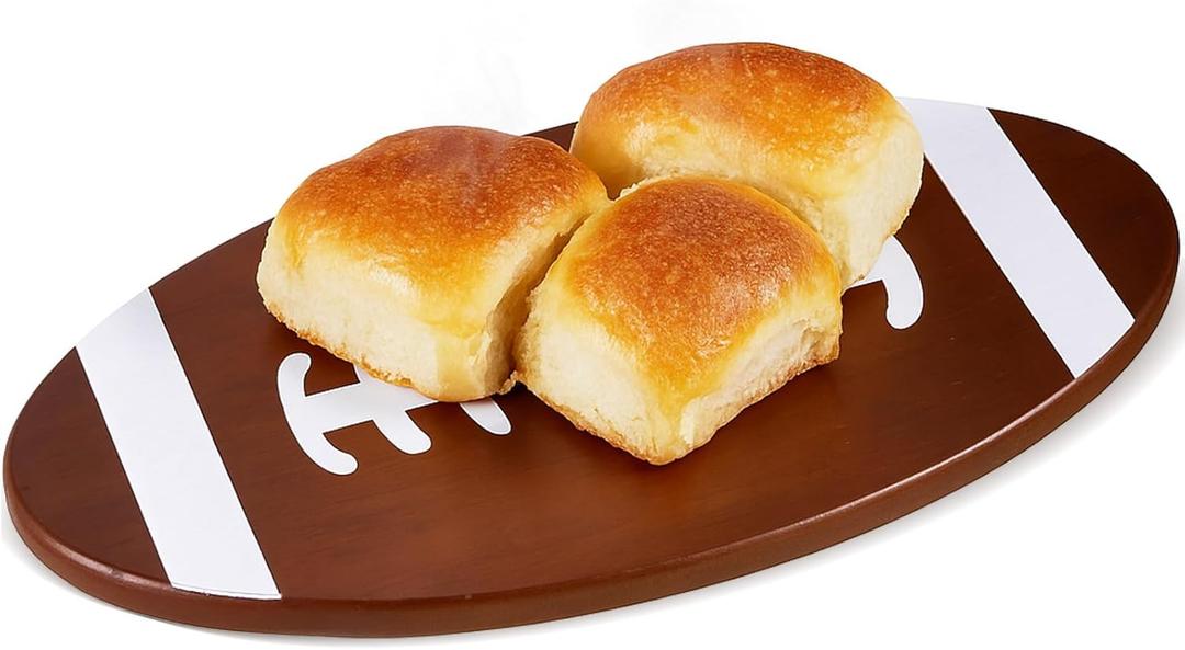 Patelai Football Cutting Charcuterie Board Football Shaped Platters and Serving Trays Delicatessen Wooden Board Food Trays for Sports Lovers Coach Gift Game Tailgate Party Decoration Supplies, 14.5''