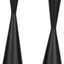 Vixdonos Metal Candle Holders Taper Candlestick Holders Set of 2 Table Decorative Candle Stand for Wedding, Dinning, Party,Home Decor (Matte Black)