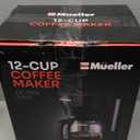 Mueller 12-Cup Drip Coffee Maker - Borosilicate Carafe, Auto-Off, Reusable Filter, Anti-Drip, Keep-Warm Function, Clear Water Level Window Coffee Machine, Kitchen Essentials & Accessories (Black)
