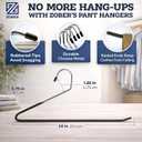 Zober Pants Hangers Non Slip - Open Ended Pants and Jean Hangers for Closet - Space Saving Clothes Hanger - Strong, Durable, Metal Pant Hangers (Black)