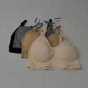GXXGE 4Pack Nursing Bra for Breastfeeding Maternity Bras Push Up Silk Seamless Pregnancy Bralette Underwear M (Color may vary)