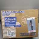 Cottonelle Ultra Clean Toilet Paper with Active CleaningRipples Texture, Strong Bath Tissue, 32 Family Mega Rolls = 176 Regular Rolls (8 Packs of 4)