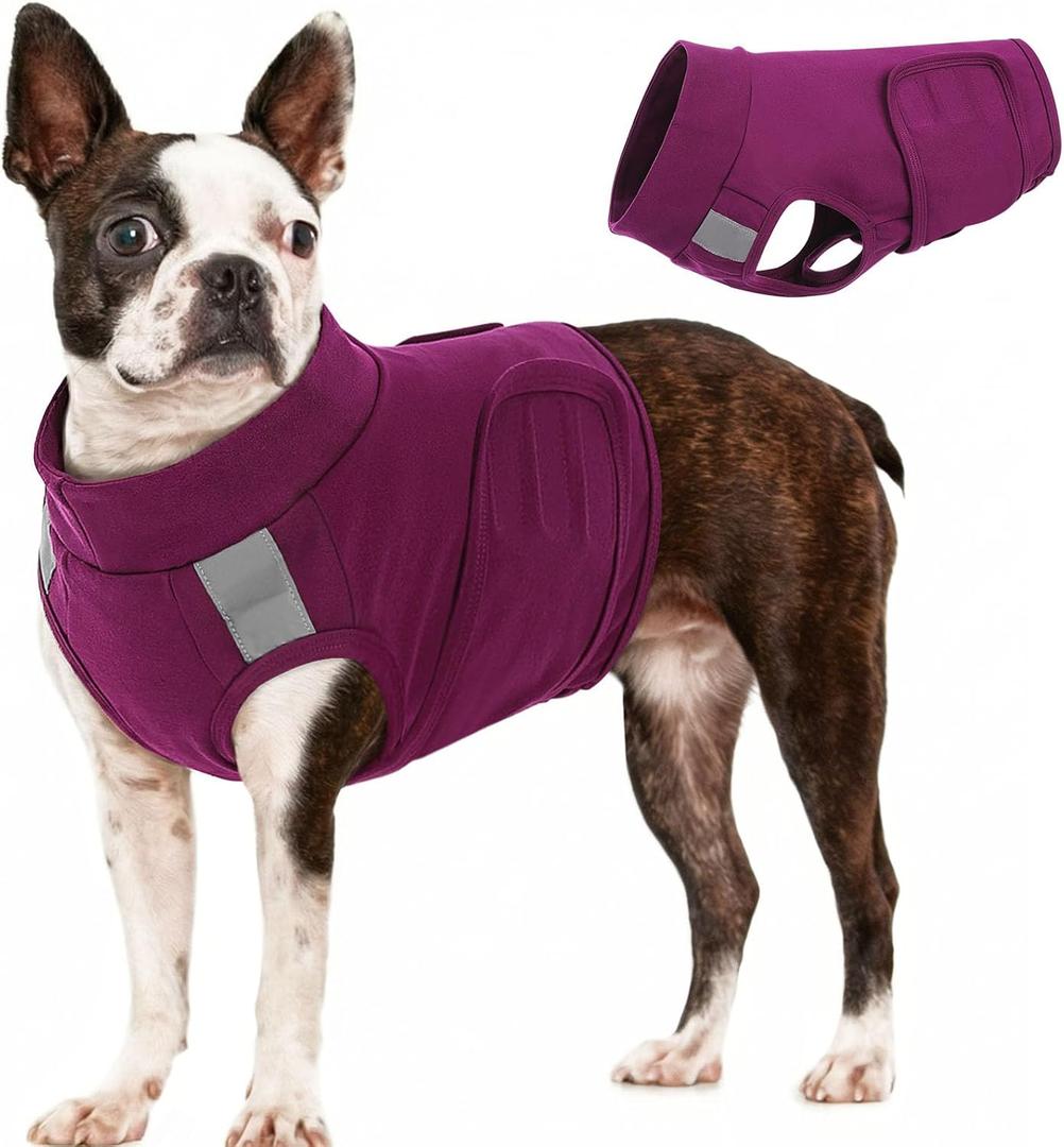 KOESON Reflective Dog Anxiety Vest, Adjustable & Breathable Thunder Jacket for Dogs, Lightweight & Soft Calming Vest for Dogs, Stress Relief Dog Compression Shirt for Thunder, Fireworks, Separation, Size: Small