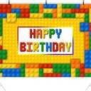 Ticuenicoa 7x5ft Colorful Building Blocks Backdrop Colored Toy Bricks Photography Background Kids Girls Boys Birthday Party Decorations Cake Table Banner Photo Booth Props