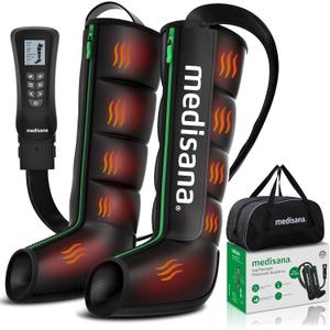 Medisana Leg Massager with Heat and Compression, Full Leg & Foot Massager Compression Boots with 6 Modes, 5 Intensity and 3 Heat for Circulation and Pain Relief, Regular