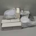 GATHER 700PCS Silver Plastic Plates - Silver Disposable Dinnerware Sets 100 Guest Include 200 Plates, 300 Silverware, 100 Napkins, 100 Cups For Wedding & Party