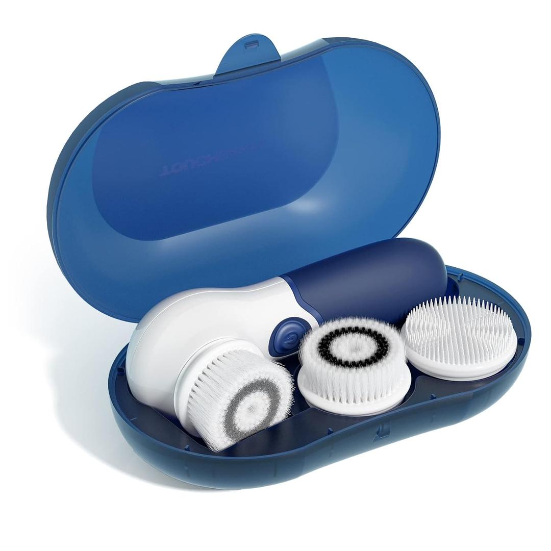 Facial Cleansing Brush: Face Scrubber for Men and Women - Face Brushes for Deep Cleansing and Exfoliating (Navy Blue)