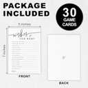 Baby Shower Game Cards Kit - Wishes For Baby - 30 Minimalism White Calligraphy Fill In Style Game Cards For Baby Announcement, Gender Reveal, Wishes For New Baby, Party Favor & Supplies - B08
