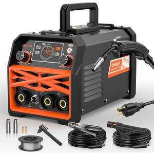 MIG Welder 140A, Flux Core MIG/Stick/Lift TIG 3 In 1 Welding Machine with Synergy, IGBT Inverter 110V Portable Gasless Welder for Home/Garage User, Come with Welding Wire