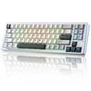 YUNZII AL71 75% Mechanical Keyboard,Full Aluminum CNC,Hot Swappable Gasket,2.4GHz Wireless BT5.0/USB-C Wired,NKRO Programmable RGB Backlight Creamy Typing for Win/Mac(Silver,Crystal White Switch)