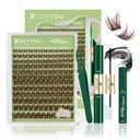 KEYYOU LASH Extension Kit 144Pcs Angel Lash Clusters Kit Thick Eyelash Extension Kit with Glue and Seal,Tweezers,Remover for DIY lash extension kit at HomeKit-Angel A06-D-8-18MIX
