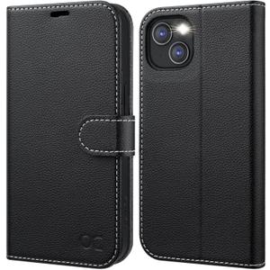OCASE Compatible with iPhone 13 Wallet Case, PU Leather Flip Folio Case with Card Holders RFID Blocking Kickstand [Shockproof TPU Inner Shell] Phone Cover 6.1 Inch 2021 (Litchi Black)