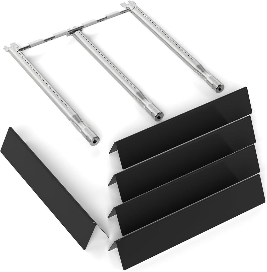 Grill Replacement Parts Compatible with Weber Spirit 300 Series (20132017 Front Control), Also Fits Spirit II 300 GS4, Porcelain Flavorizer Bars #7636 & Burner Tubes #68950